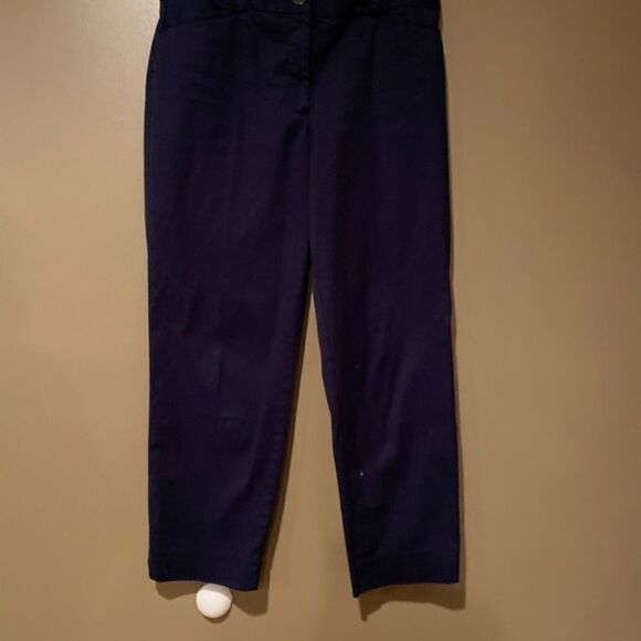 Talbots Navy The Perfect Crop Pants Flat Front Size 6 - Picture 6 of 11